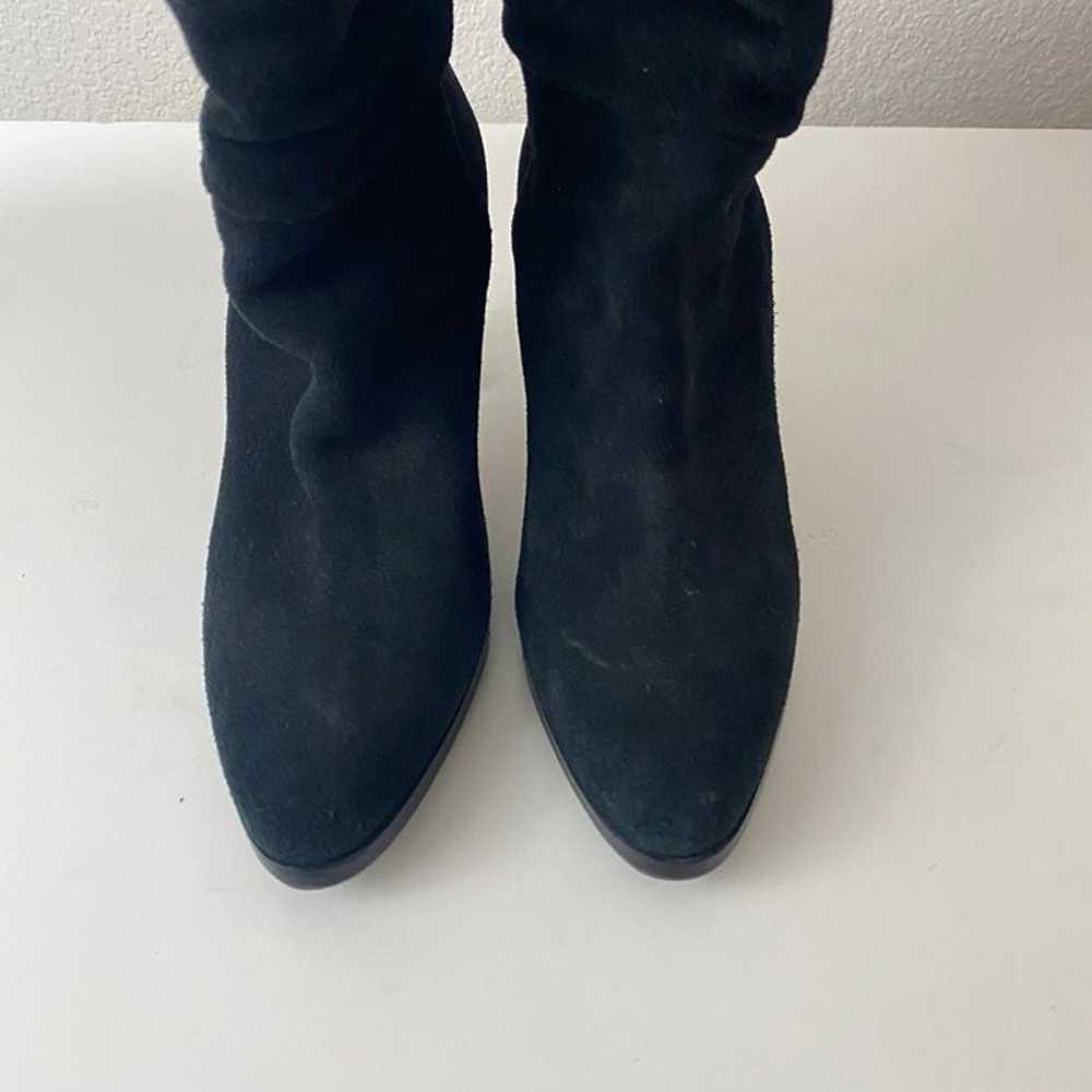 Manolo Blahnik Black Suede Boots w Heel Shoes - image 4