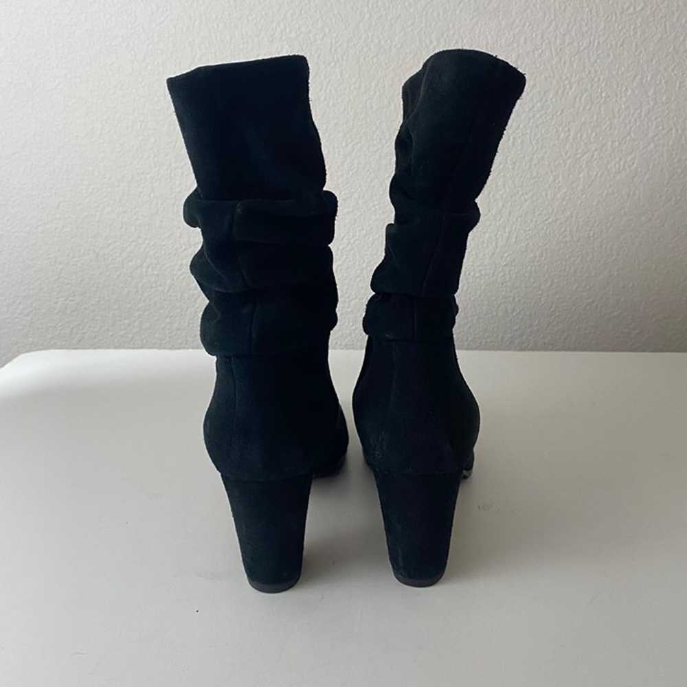 Manolo Blahnik Black Suede Boots w Heel Shoes - image 5