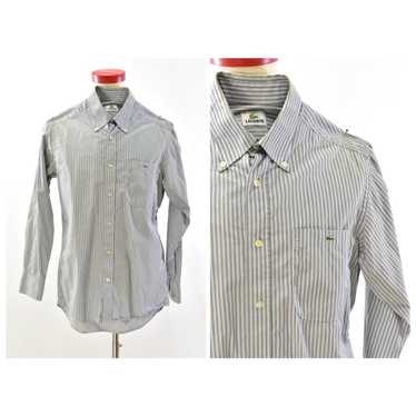 Lacoste Mens 39 or L Lacoste Gray & Blue Striped … - image 1