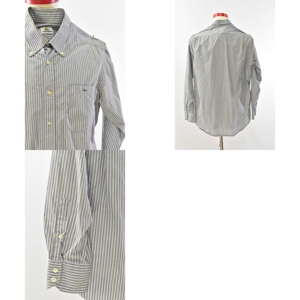 Lacoste Mens 39 or L Lacoste Gray & Blue Striped … - image 4