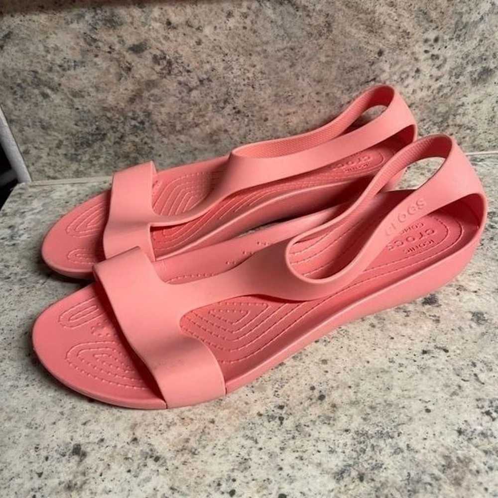 Crocs pink t strap gladiator sandals - image 1