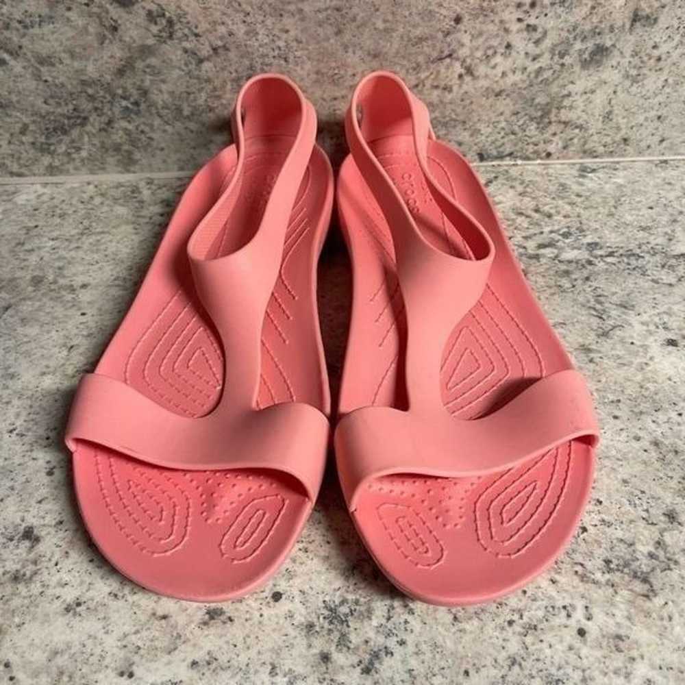 Crocs pink t strap gladiator sandals - image 2