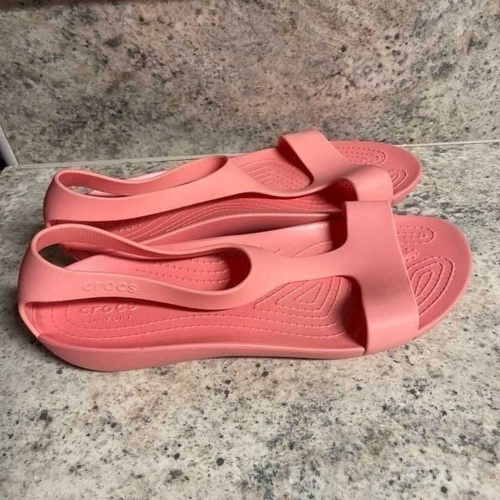 Crocs pink t strap gladiator sandals - image 3