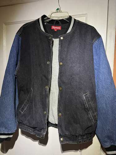 Supreme Supreme Denim Varsity Jacket - image 1