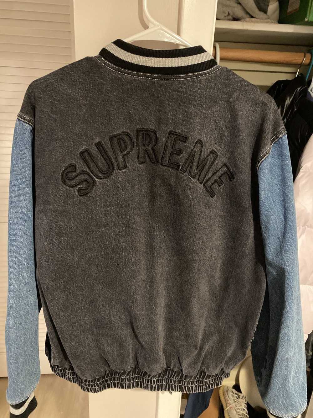 Supreme Supreme Denim Varsity Jacket - image 2