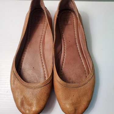 Frye Carson Brown Cognac Leather Ballet Flats Sho… - image 1