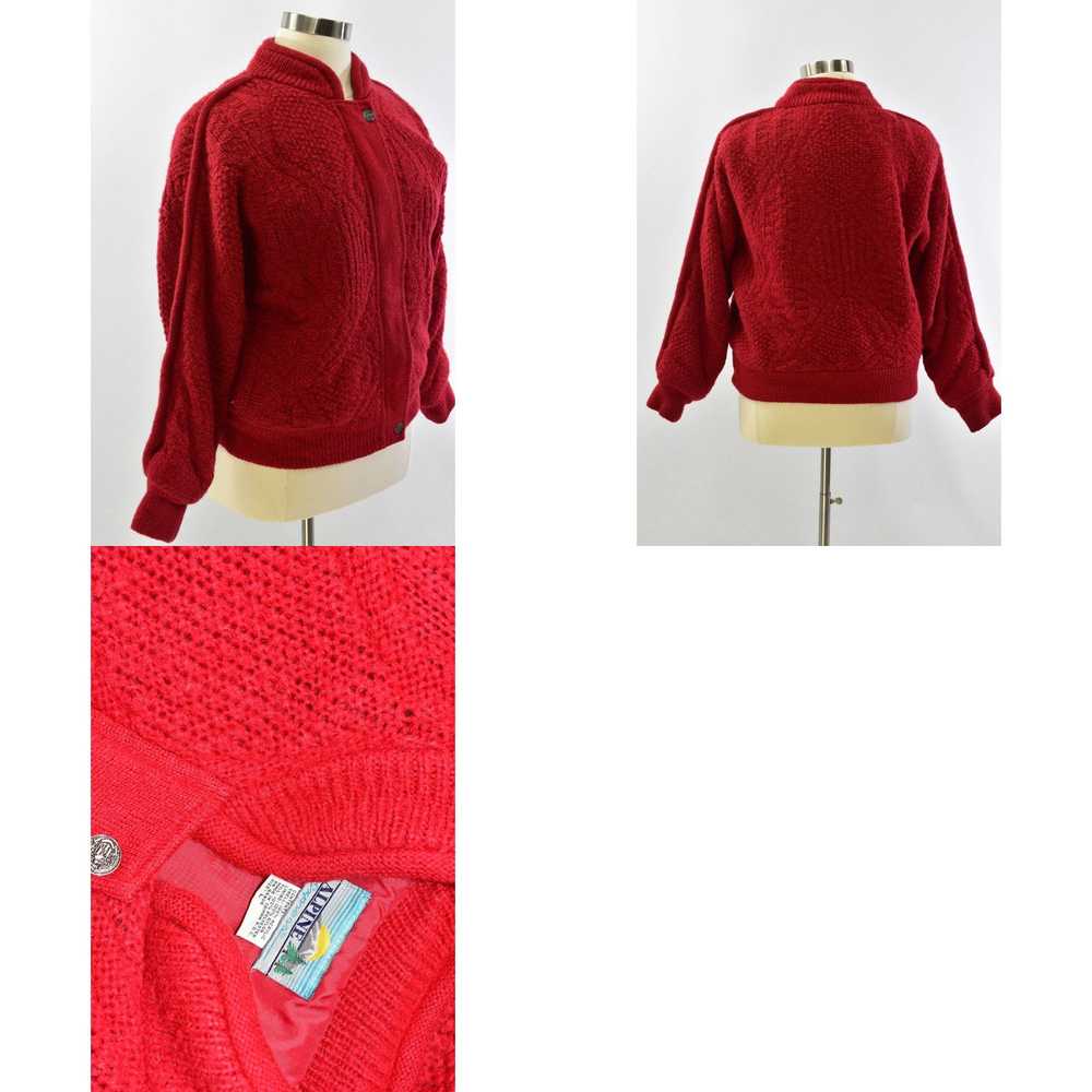 Express 80s Vintage Womens Red Chunky Textured Kn… - image 4