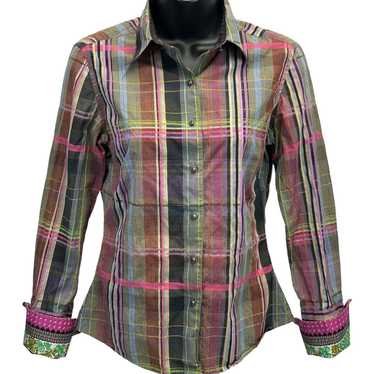 Robert Graham Robert Graham Plaid Womens Button F… - image 1