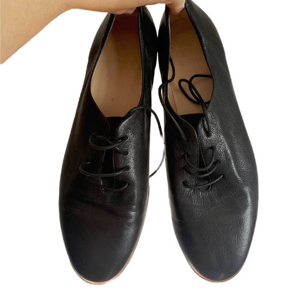 Theory Black Leather Lace-up Shoes Size 40 - image 2