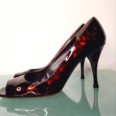 Stuart Weitzman peep toe 3.5" heels Size 6.5 Tort… - image 1