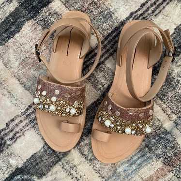 NWOB Free People Leather and Sequin Sandals - 39 - image 1
