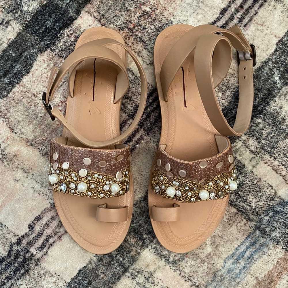 NWOB Free People Leather and Sequin Sandals - 39 - image 6
