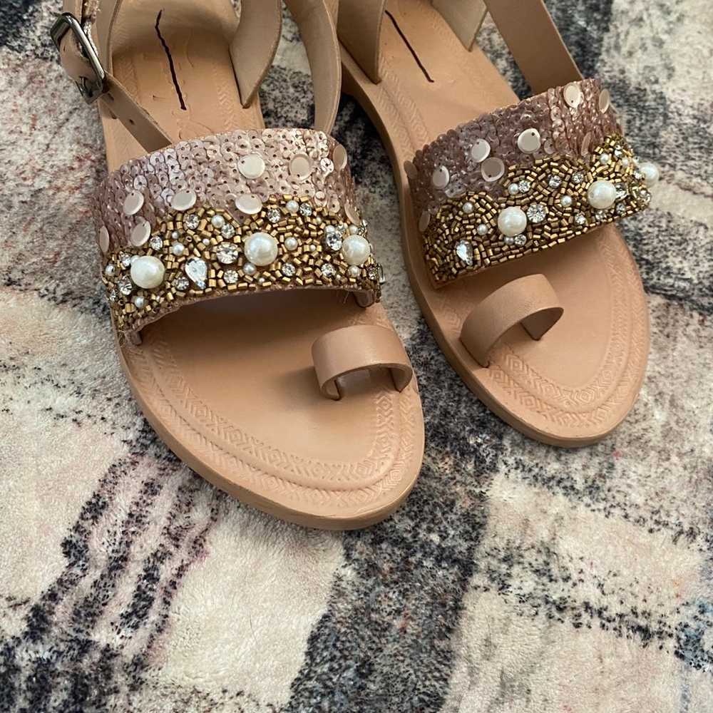 NWOB Free People Leather and Sequin Sandals - 39 - image 7