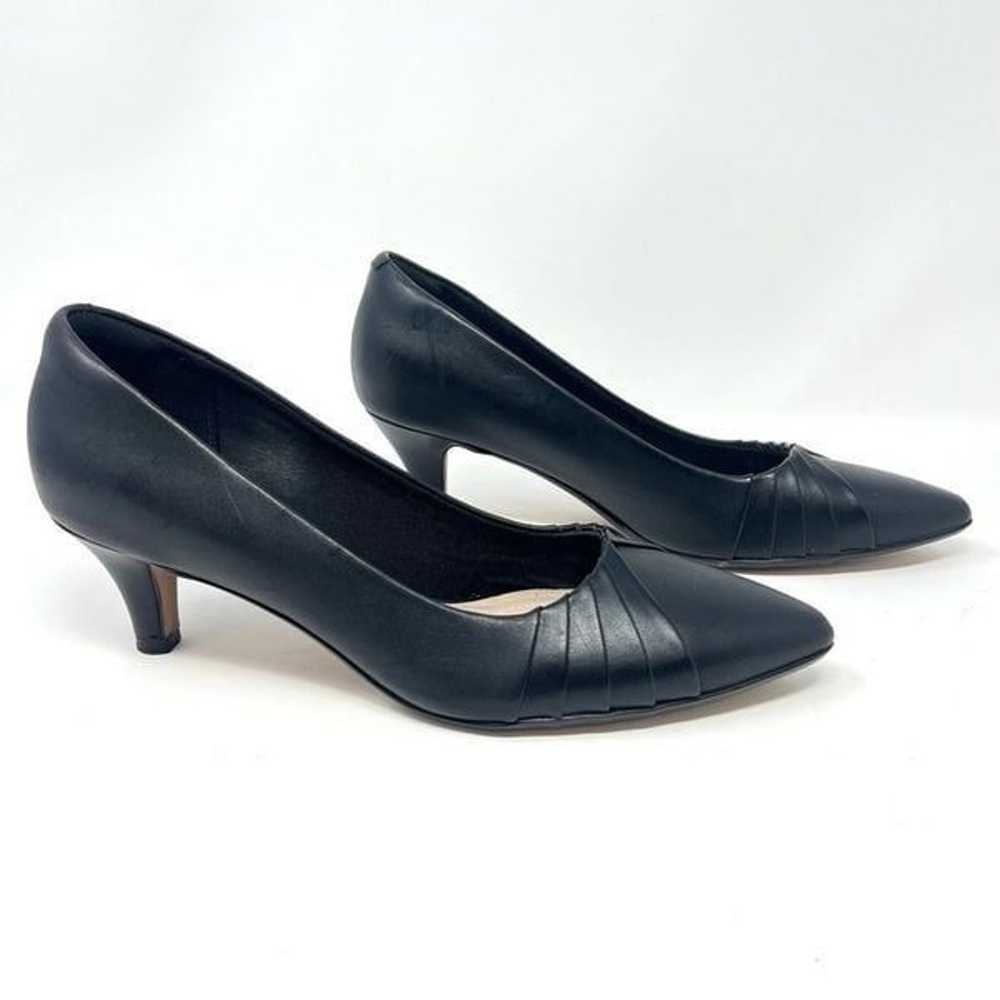 Clarks Linvale Crown Black Leather Pointed Toe Ki… - image 1