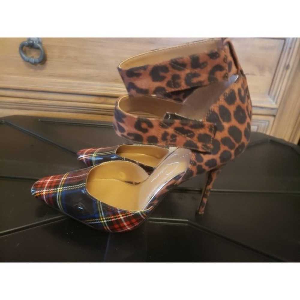 New Jessica Simpson Plaid leopard heels unique lo… - image 6