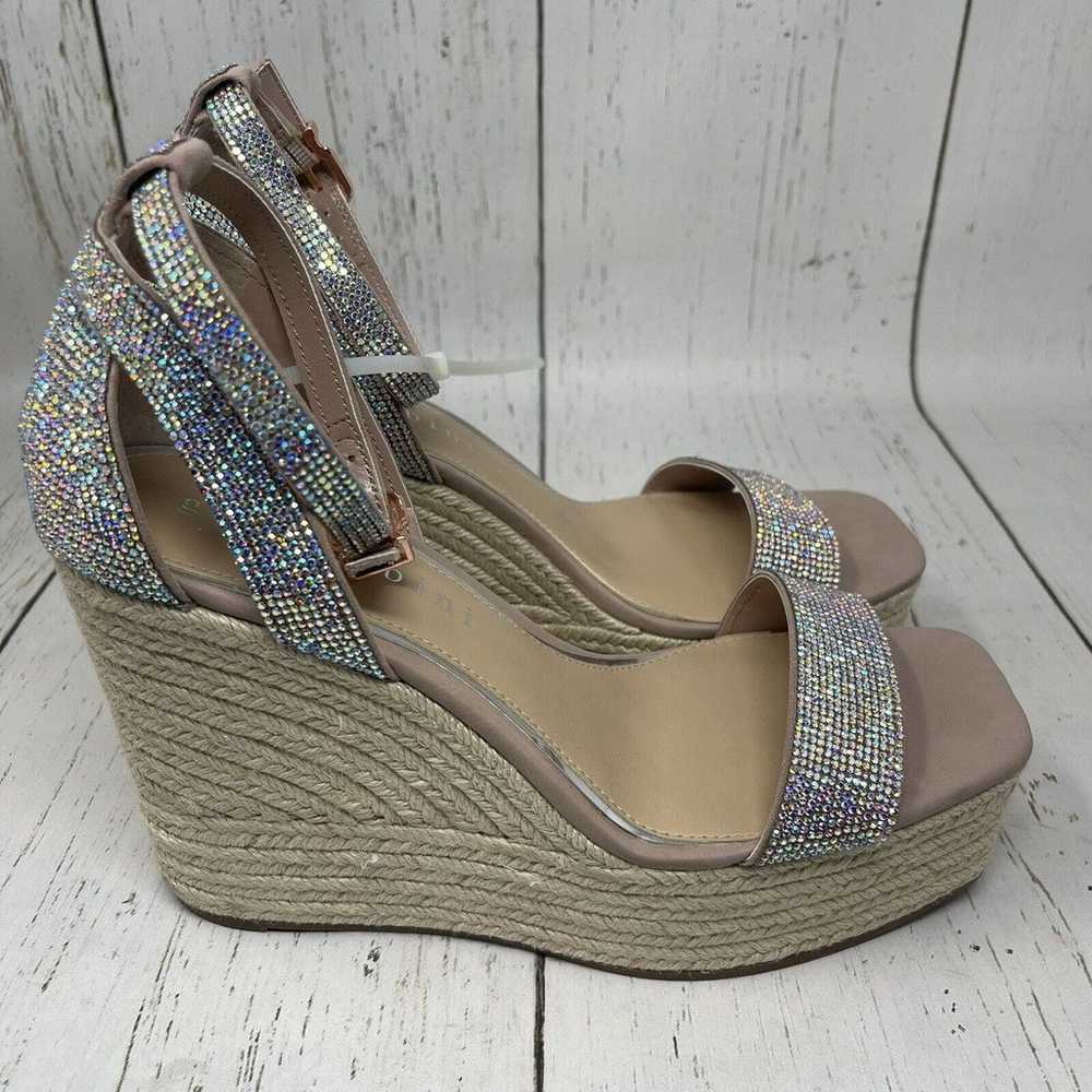 Gianna Bini Crystal Stones Wedge Sandals Size 10 … - image 11
