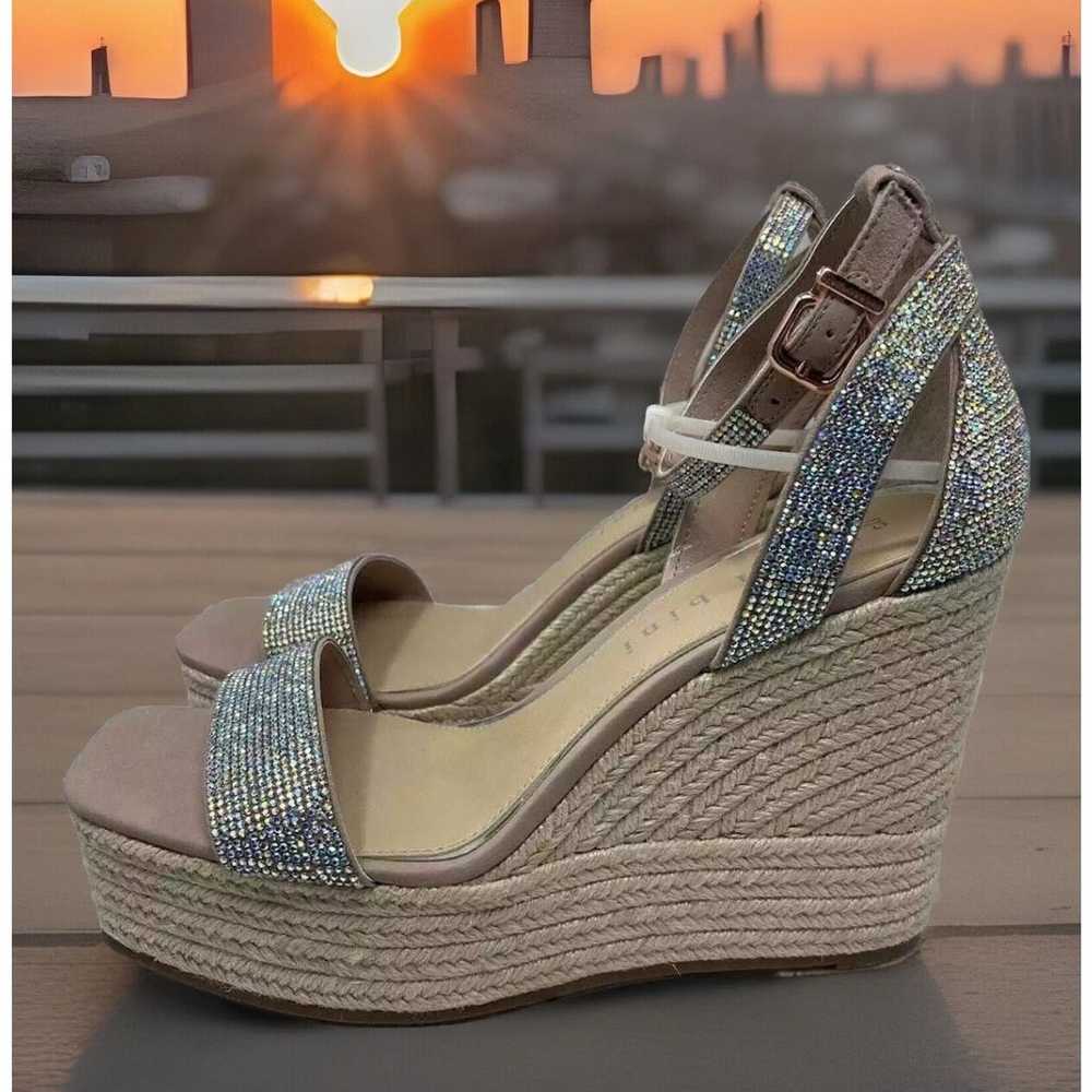 Gianna Bini Crystal Stones Wedge Sandals Size 10 … - image 1