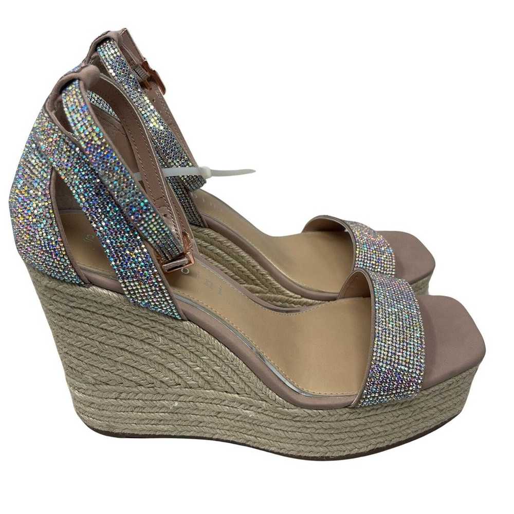 Gianna Bini Crystal Stones Wedge Sandals Size 10 … - image 3