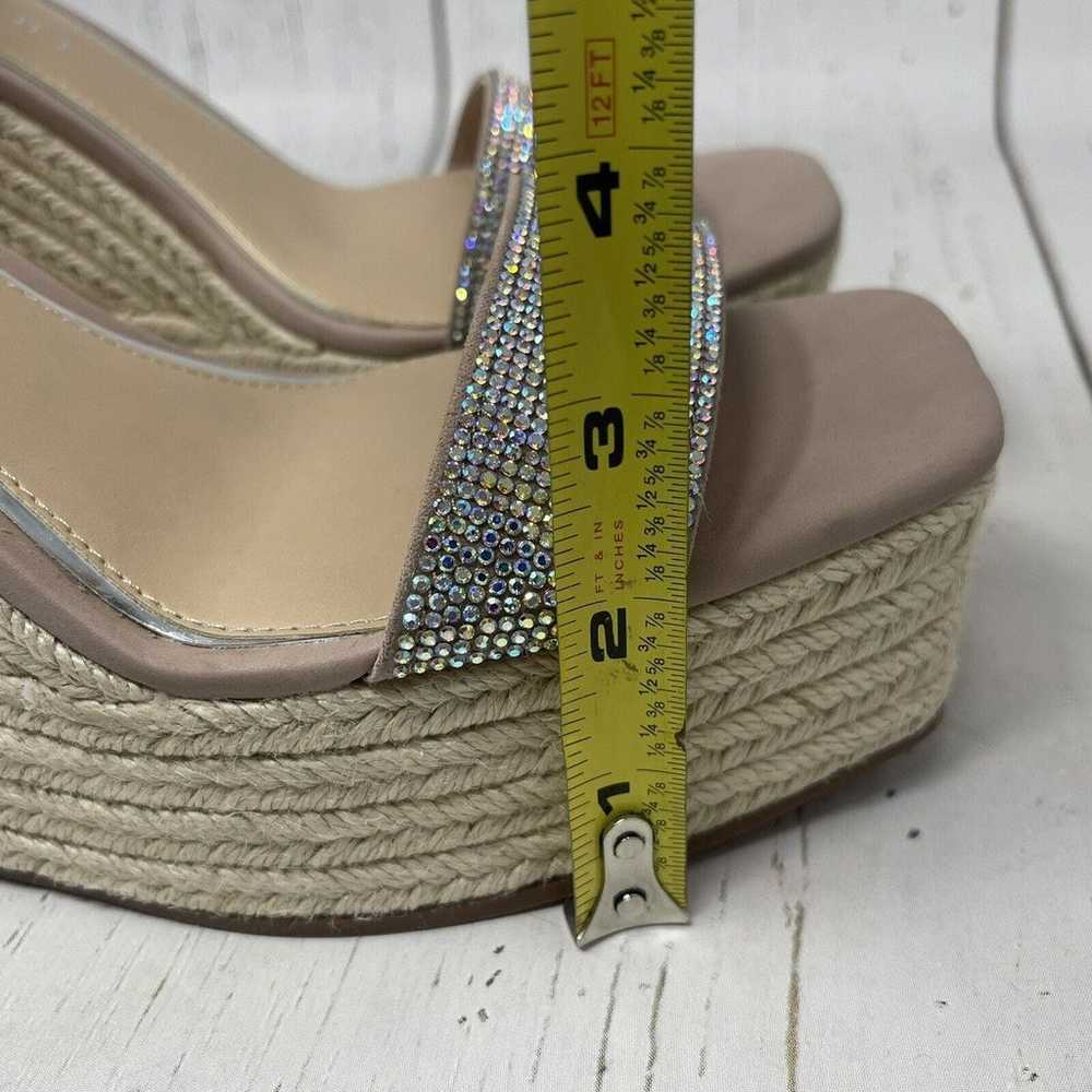Gianna Bini Crystal Stones Wedge Sandals Size 10 … - image 9