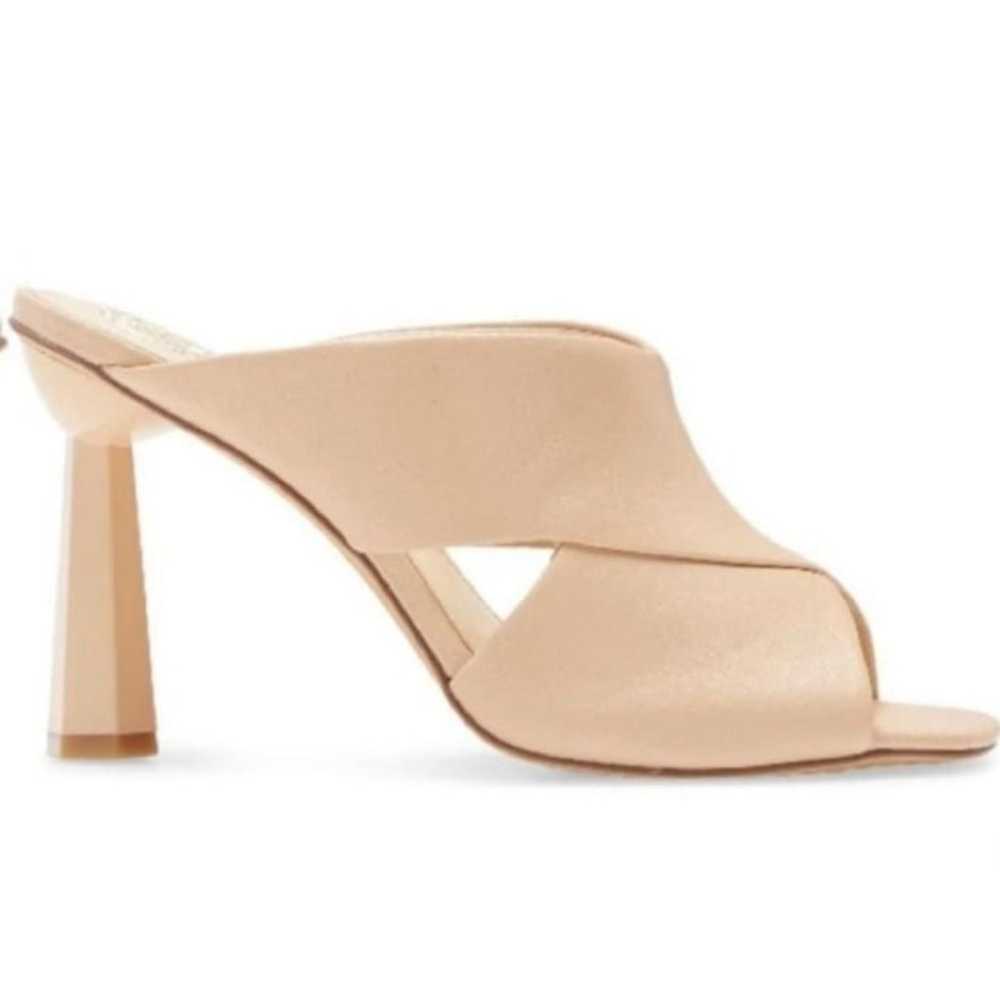 Women's Vince Camuto Beige Leather Mules Heels Si… - image 2