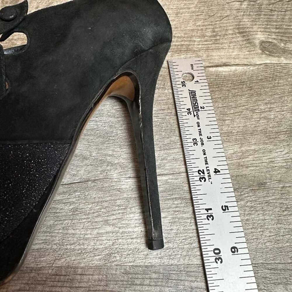 Fendi Black Suede & Pebbled Leather Mary Jane Tri… - image 8