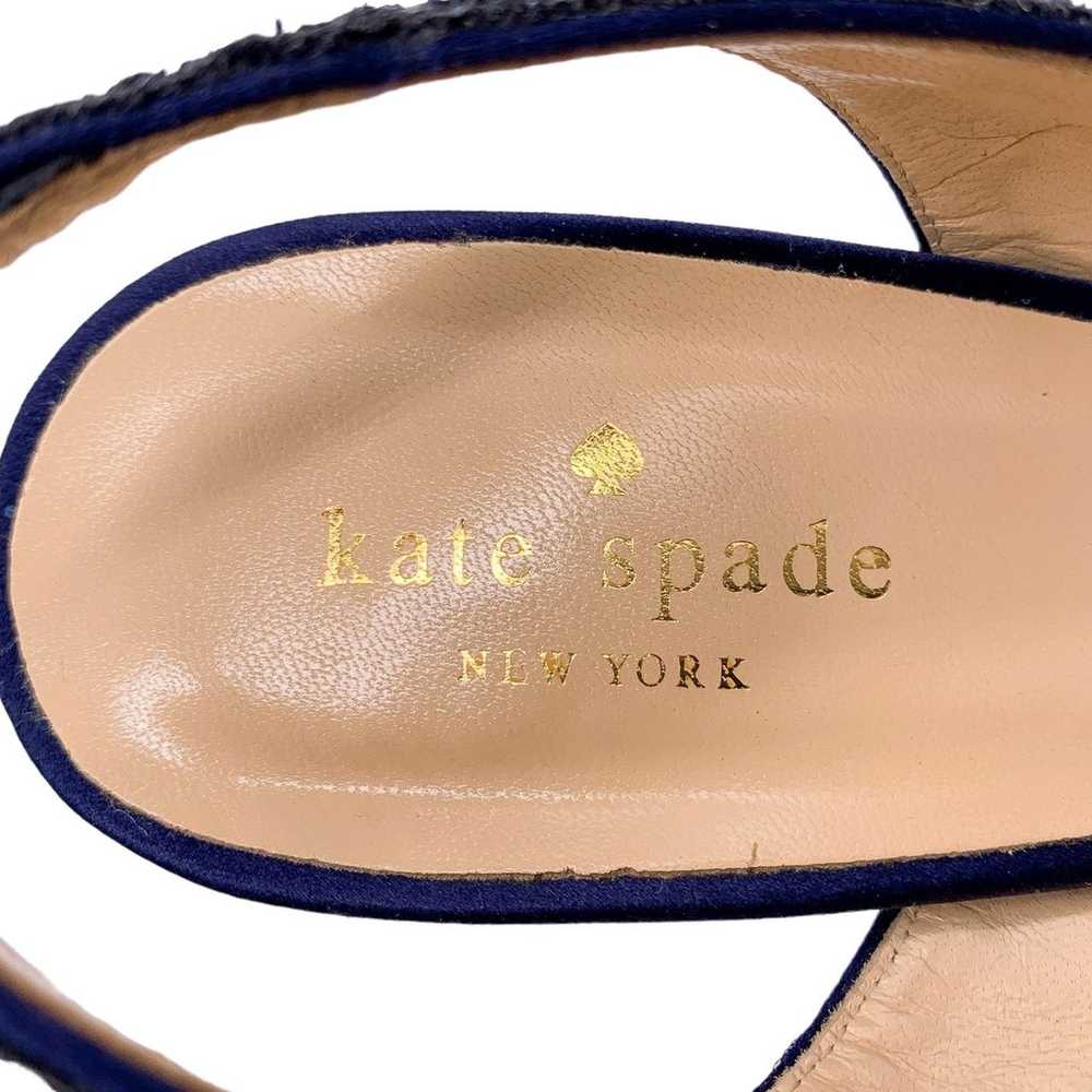 Kate Spade Charm Navy Blue Satin Glitter Bow Peep… - image 7