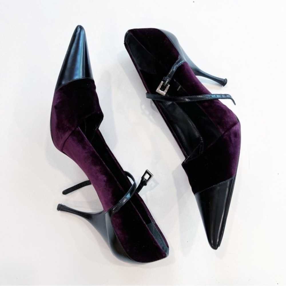 Prada Stilettos Vell Spazz Bordeaux Purple Velvet… - image 3