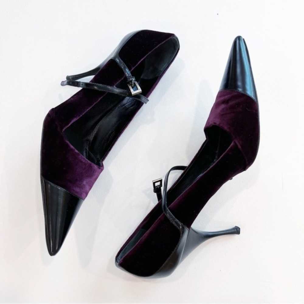 Prada Stilettos Vell Spazz Bordeaux Purple Velvet… - image 4