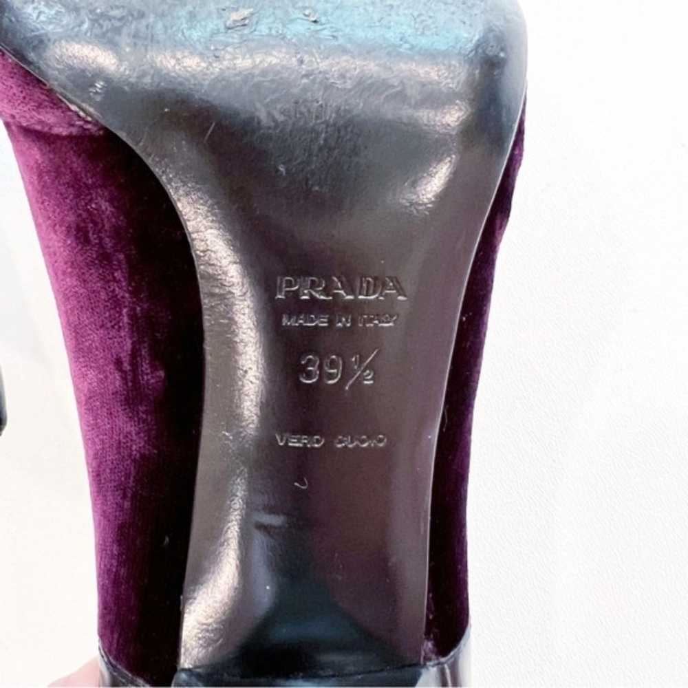 Prada Stilettos Vell Spazz Bordeaux Purple Velvet… - image 6