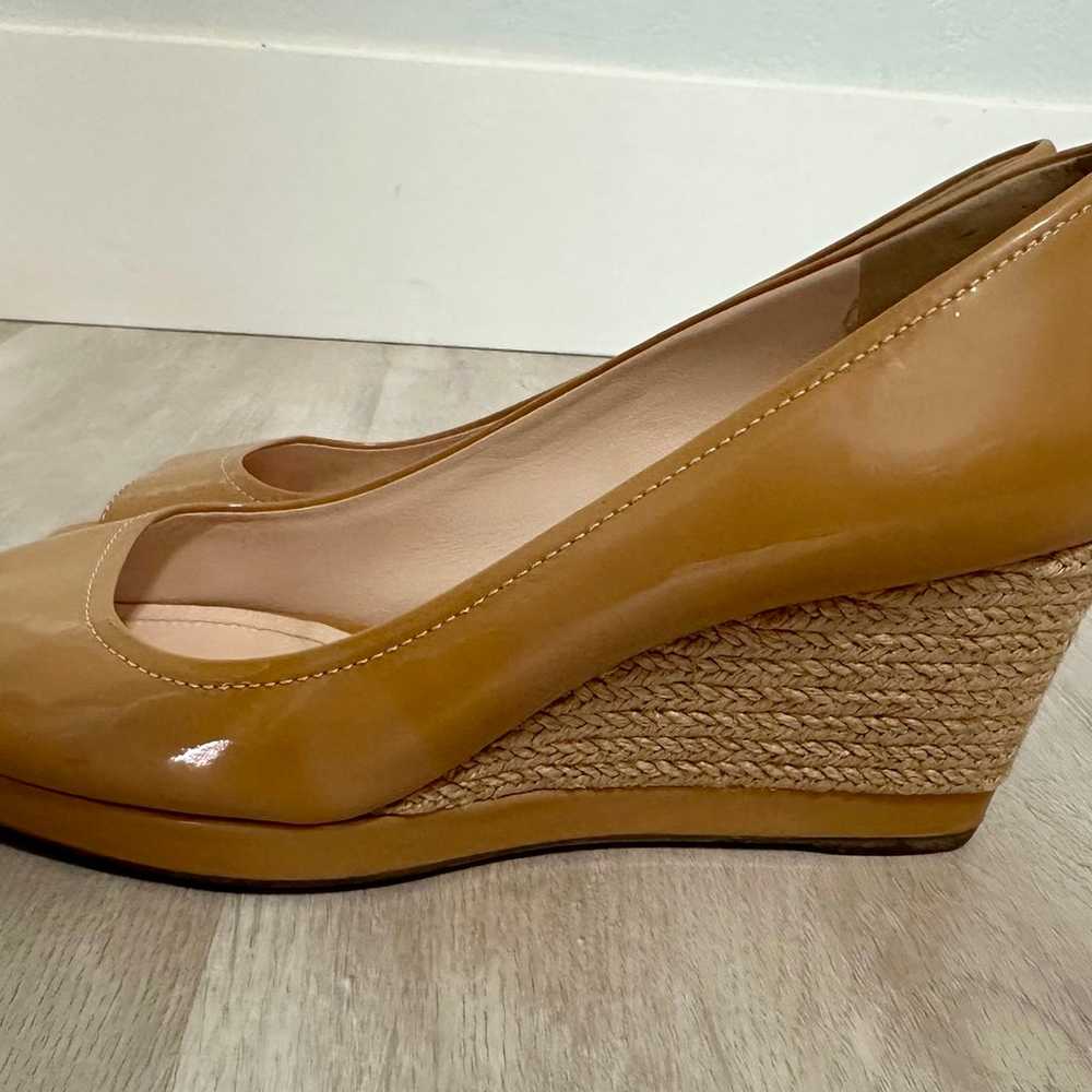 PRADA Patent Leather Espadrille Wedge Sandals In … - image 10