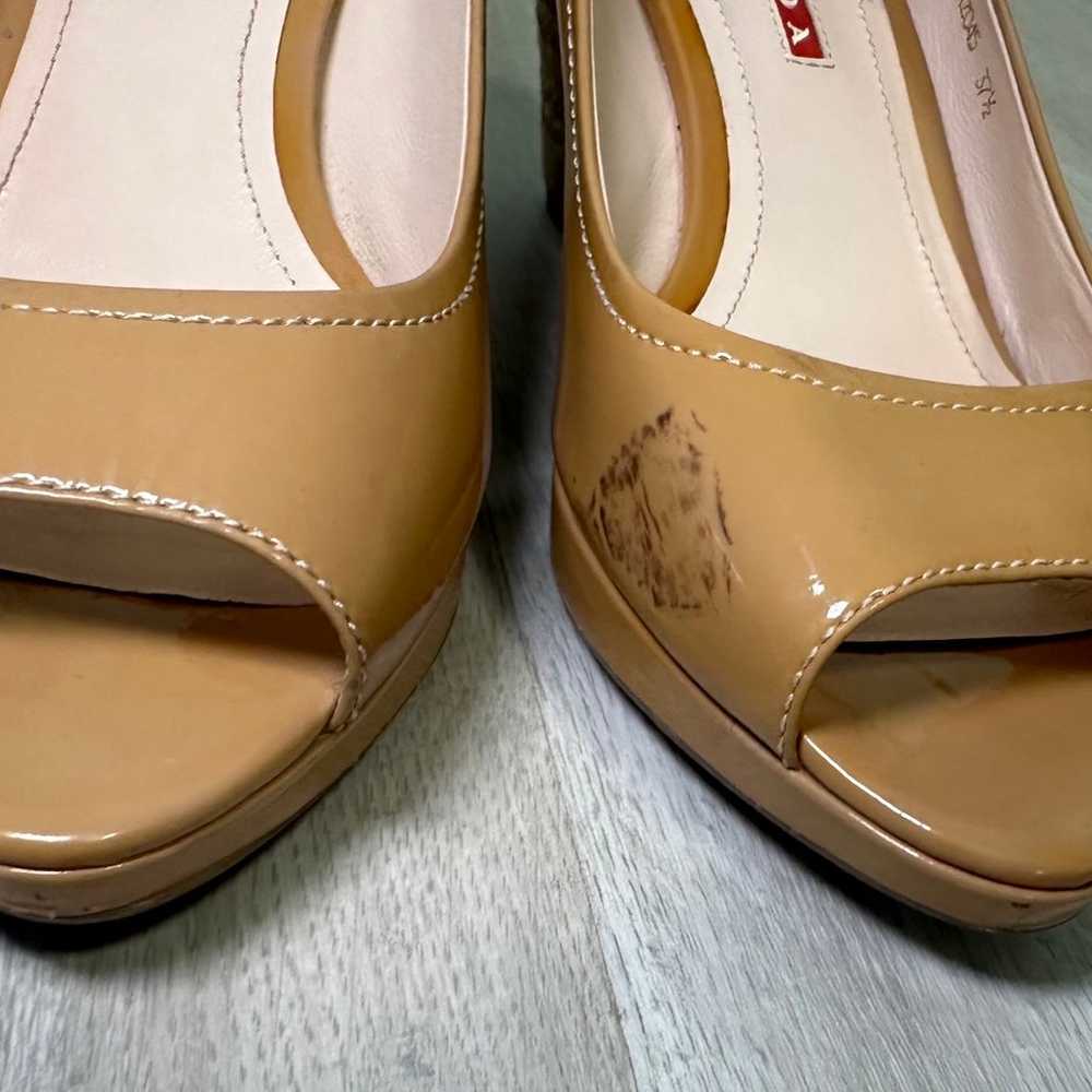 PRADA Patent Leather Espadrille Wedge Sandals In … - image 4