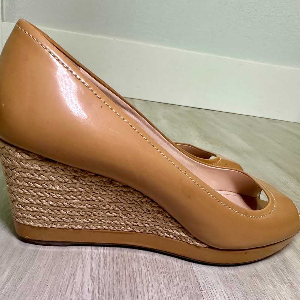 PRADA Patent Leather Espadrille Wedge Sandals In … - image 6