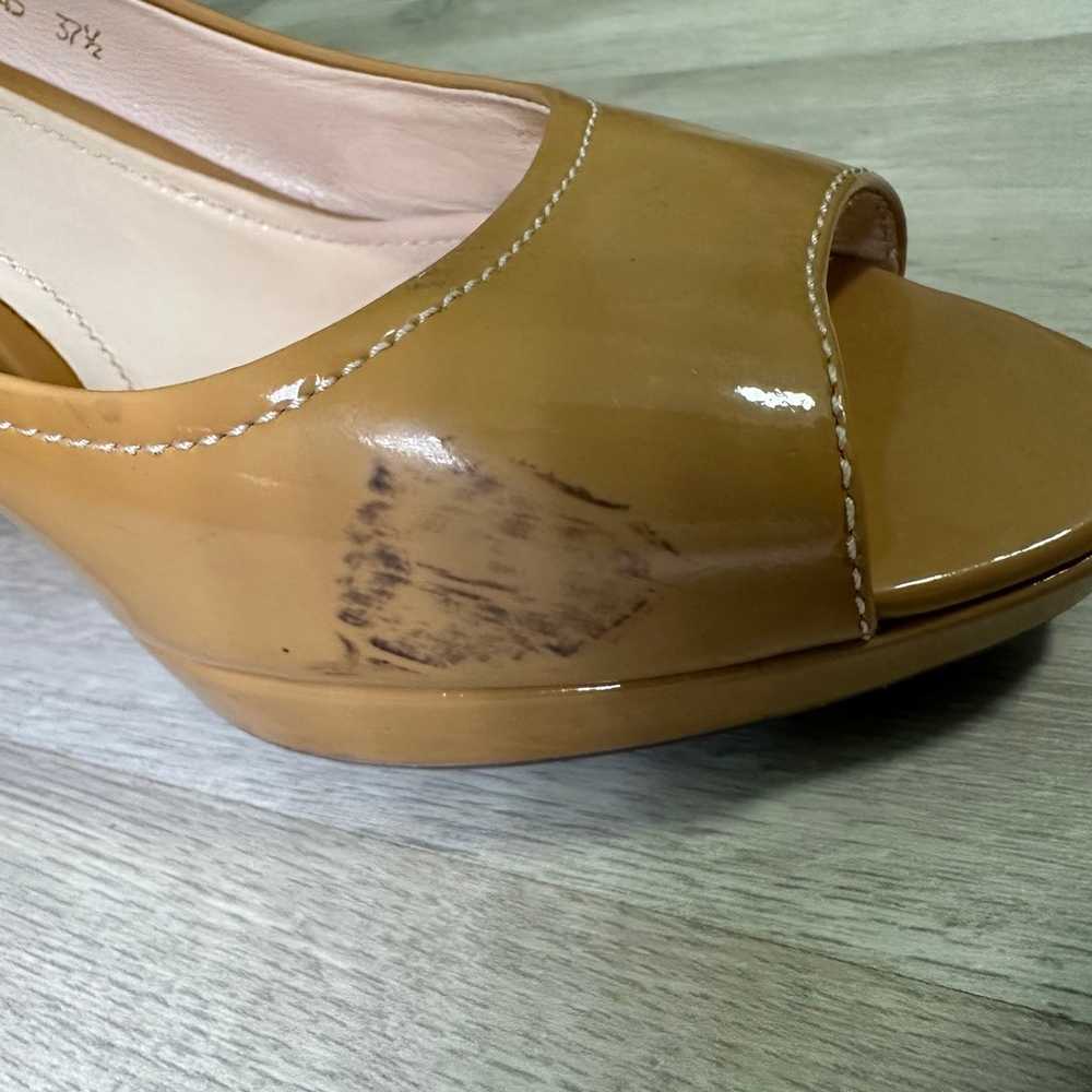 PRADA Patent Leather Espadrille Wedge Sandals In … - image 8