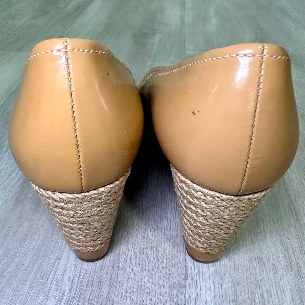 PRADA Patent Leather Espadrille Wedge Sandals In … - image 9