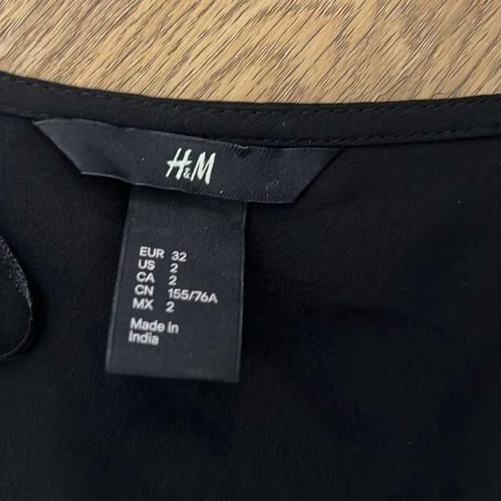 H&M black beaded mini dress sleeveless - image 3