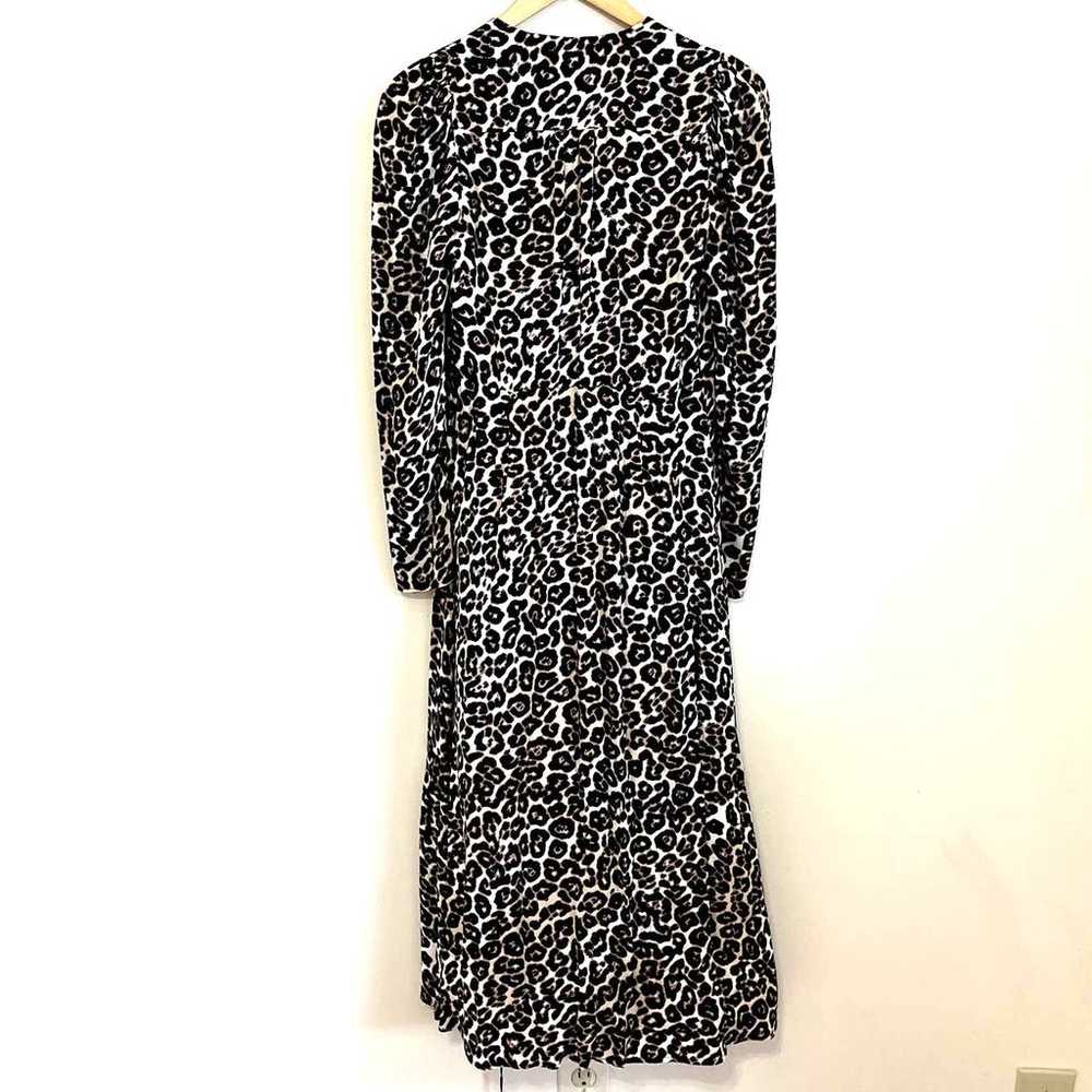 AFRM Animal Print Wrap Dress XS Black Leopard Che… - image 3