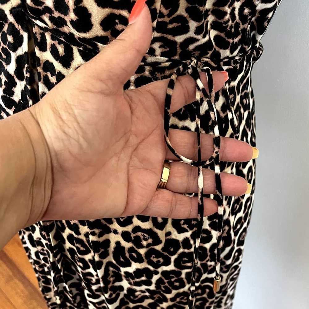 AFRM Animal Print Wrap Dress XS Black Leopard Che… - image 6