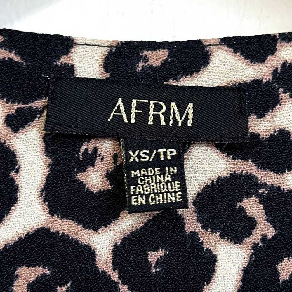 AFRM Animal Print Wrap Dress XS Black Leopard Che… - image 7