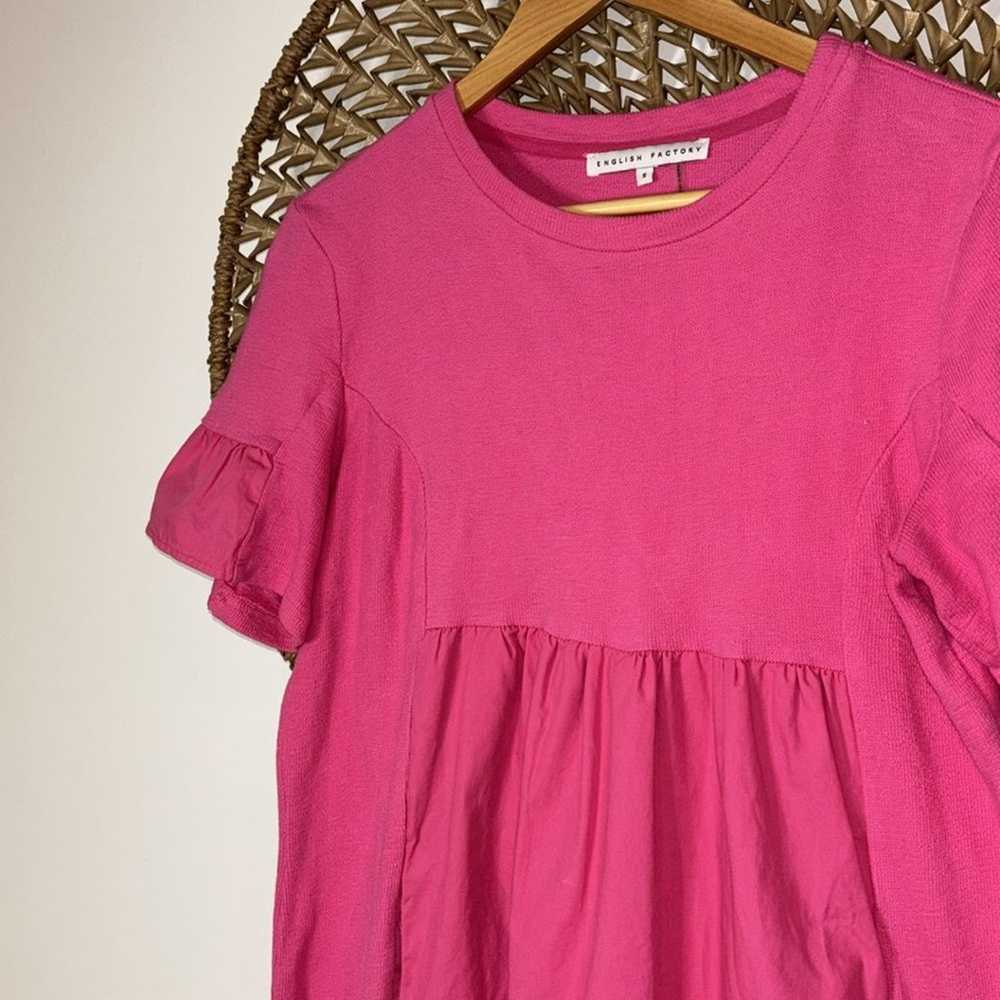 Womens English Factory Pink Cotton Poplin Dress s… - image 3