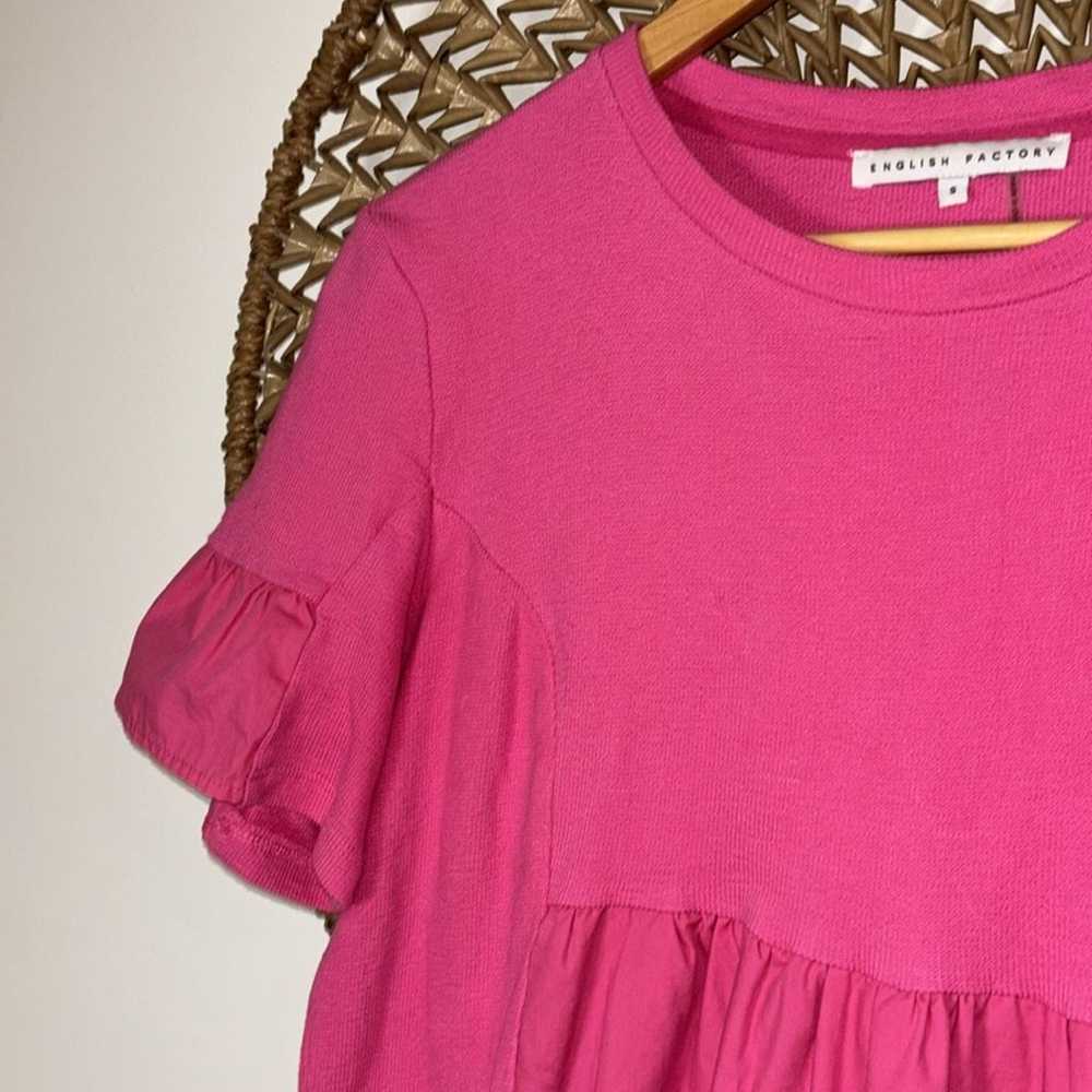 Womens English Factory Pink Cotton Poplin Dress s… - image 5