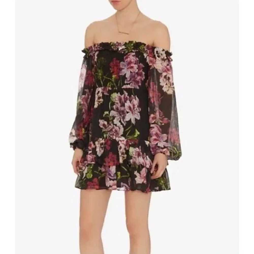 INTERMIX Knightly Floral Print Off Shoulder Mini … - image 1