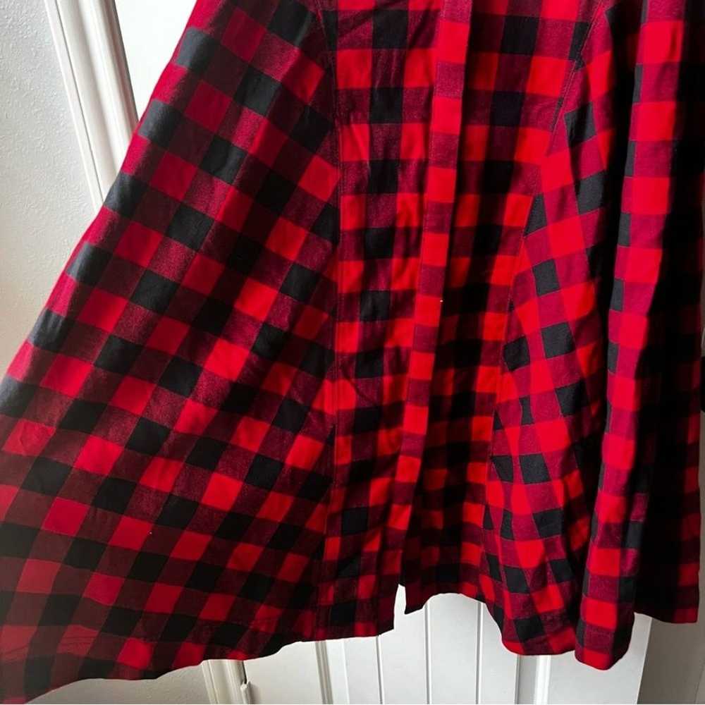 Maeve Red and Black Check Plaid Midi Shirt Dress 4 - image 4