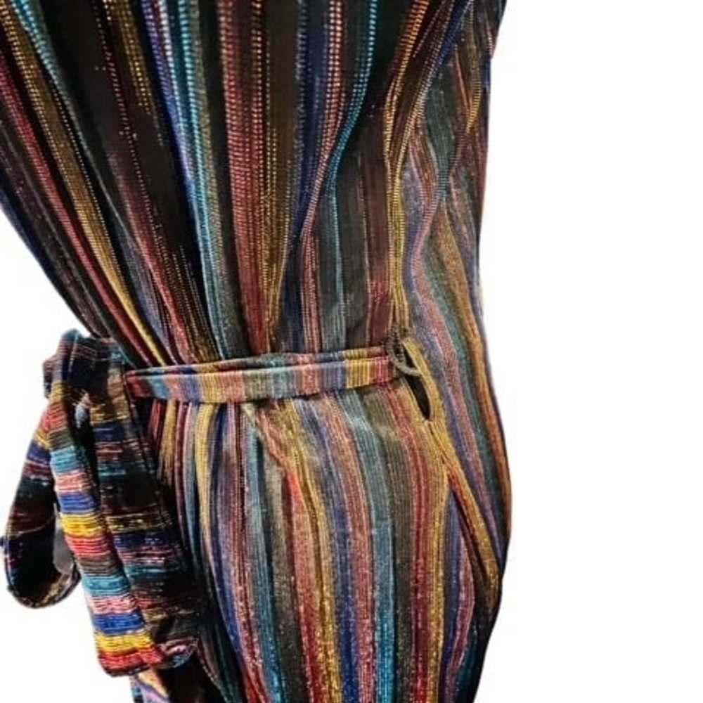 Rachel Roy Erma Wrap Dress Metallic Rainbow Size … - image 8