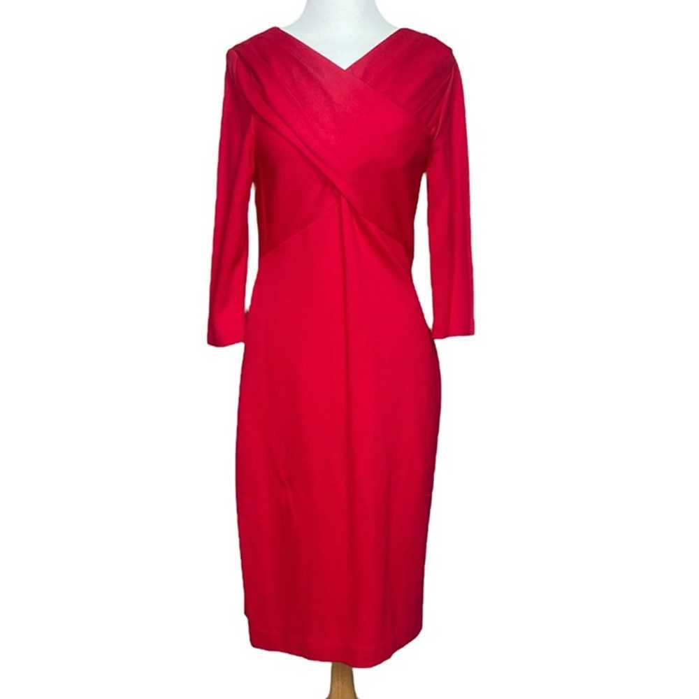 Calvin Klein Size 8 Red Dress Long Sleeve - image 1