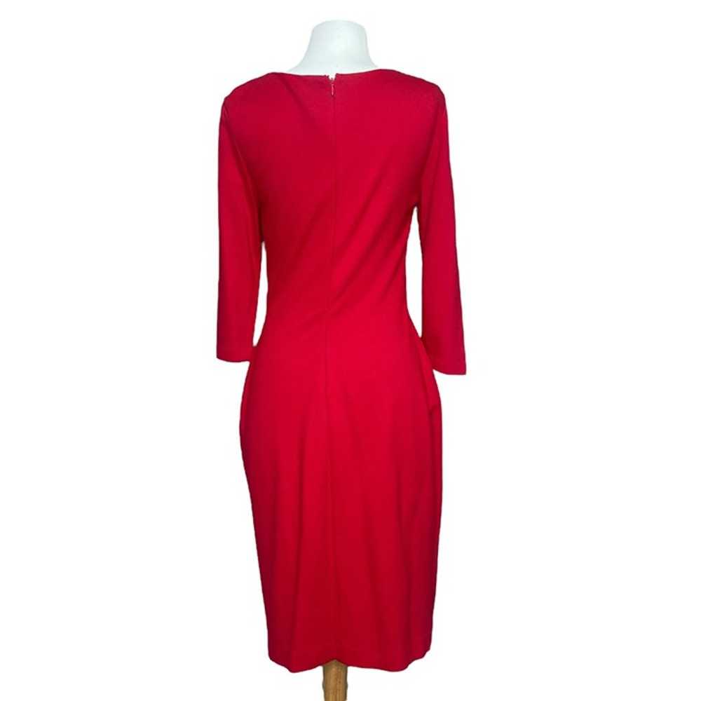 Calvin Klein Size 8 Red Dress Long Sleeve - image 2
