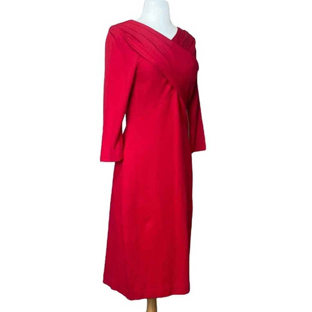 Calvin Klein Size 8 Red Dress Long Sleeve - image 3