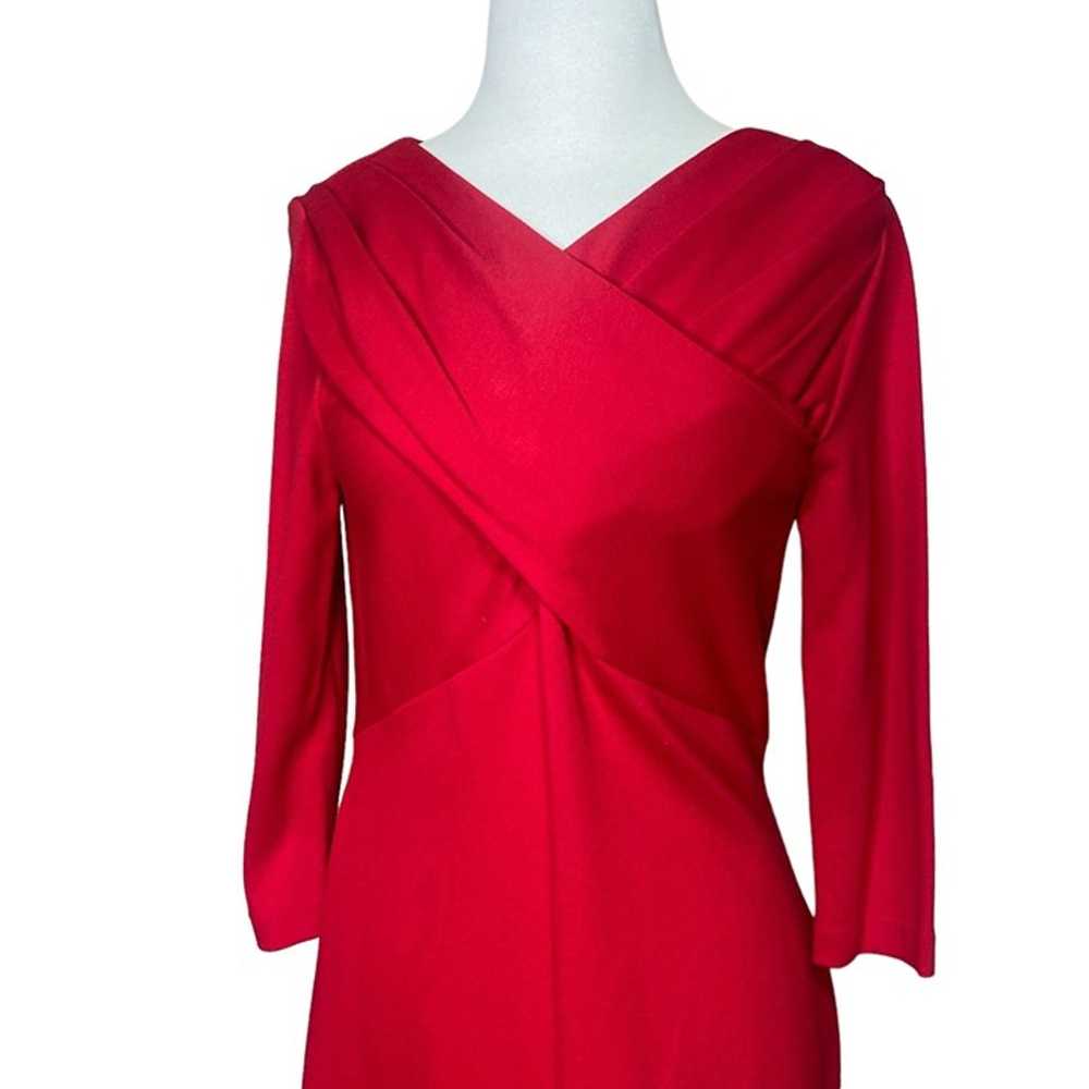 Calvin Klein Size 8 Red Dress Long Sleeve - image 5