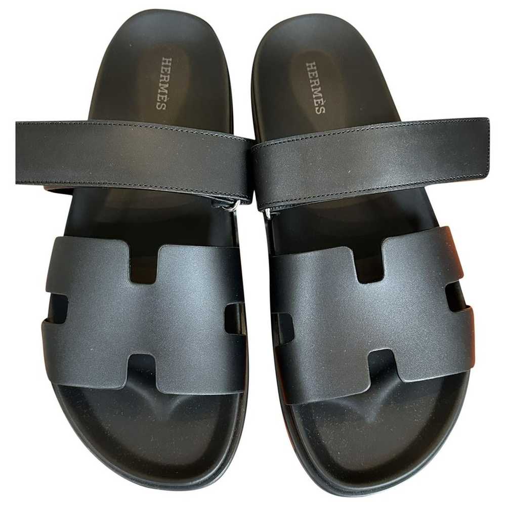Hermès Chypre leather sandals - image 1