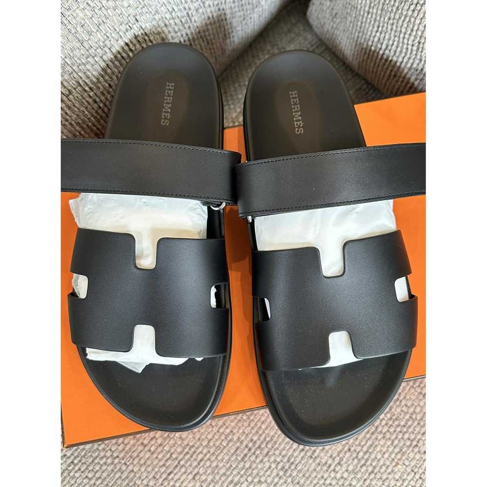 Hermès Chypre leather sandals - image 2