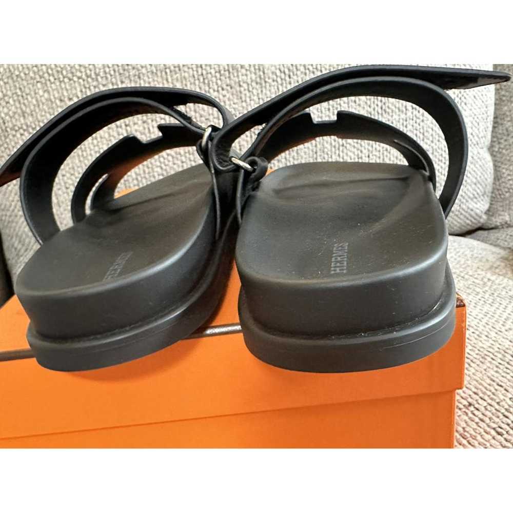 Hermès Chypre leather sandals - image 4